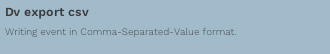 Export CSV Entry