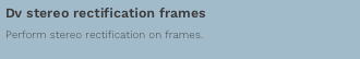 Stereo Rectification Frames Entry