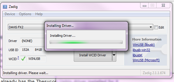 WinUSB driver installation